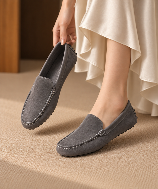 Sienna : mocassin Femme - Daim Gris