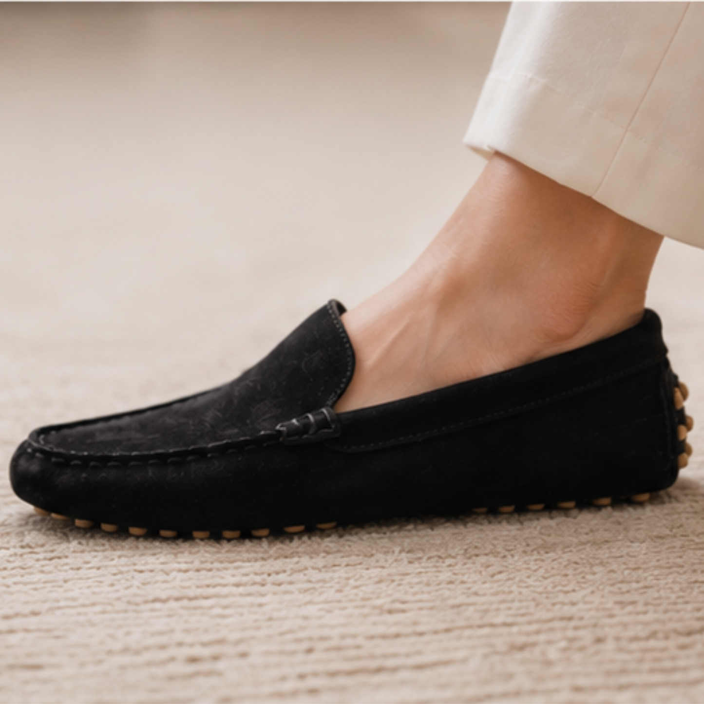Mocassin Noir Daim