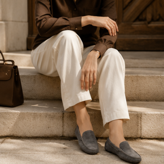 Sienna : mocassin Femme - Daim Gris