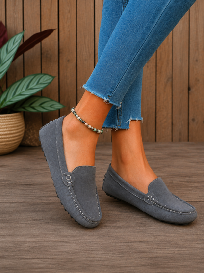 Sienna : mocassin Femme - Daim Gris