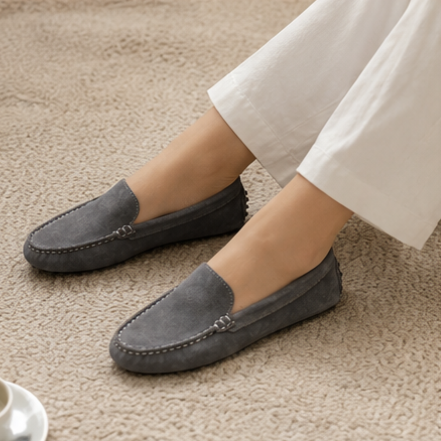 Mocassin Gris Daim