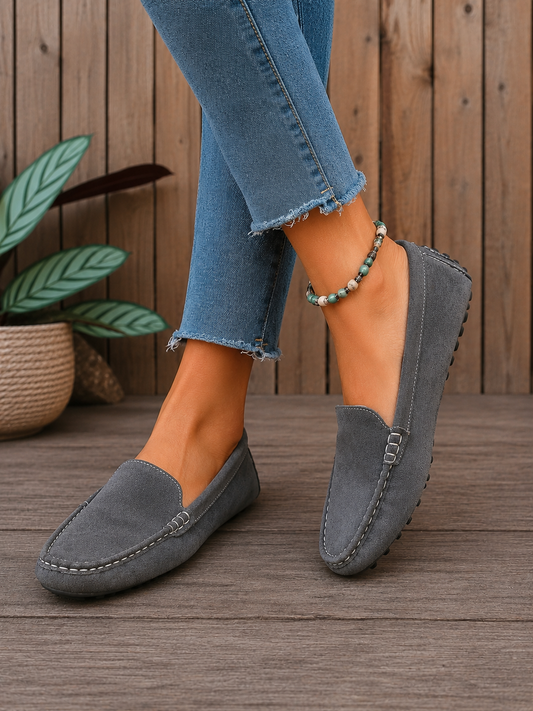 Sienna : mocassin Femme - Daim Gris