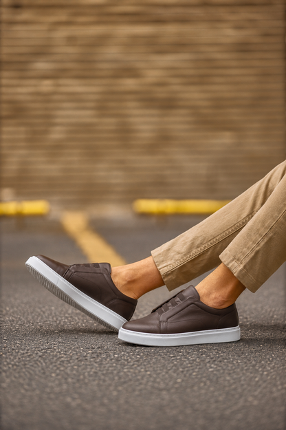 Sneakers Homme en Cuir Sans Lacets Urbano