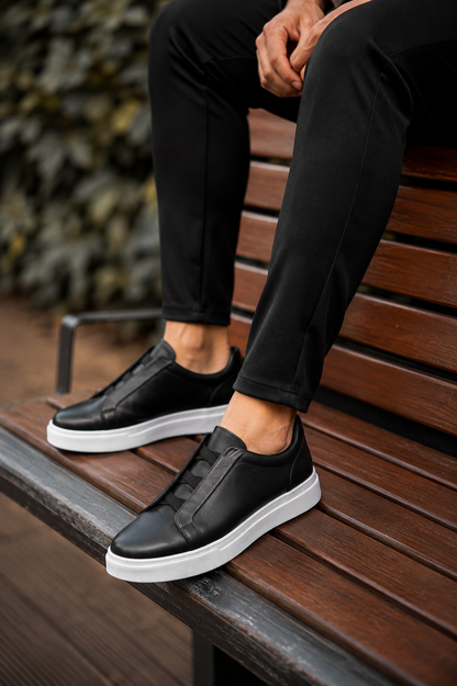 Sneakers Homme en Cuir Sans Lacets Urbano
