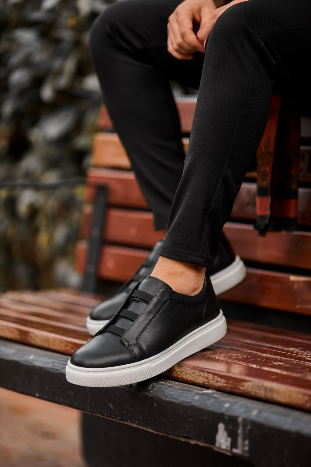 Sneakers Homme en Cuir Sans Lacets Urbano