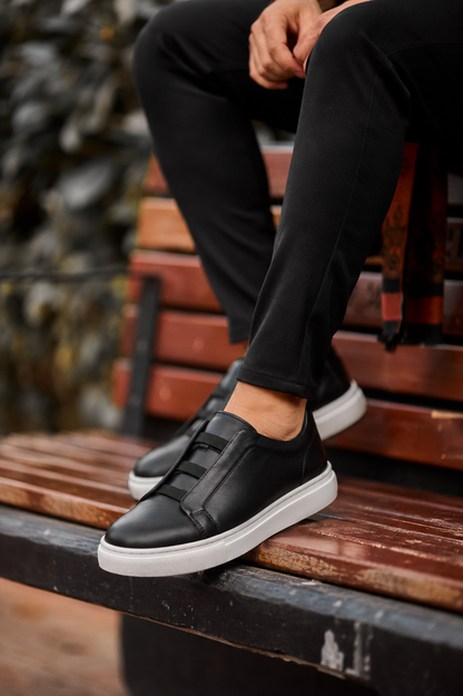 Sneakers Homme en Cuir Sans Lacets Urbano