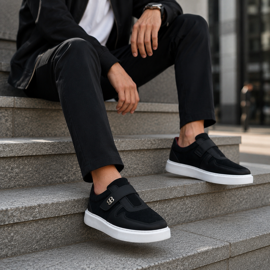 Sneakers Homme Cuir & Suède à Velcro