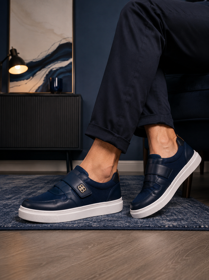 Sneakers Homme Cuir & Suède à Velcro