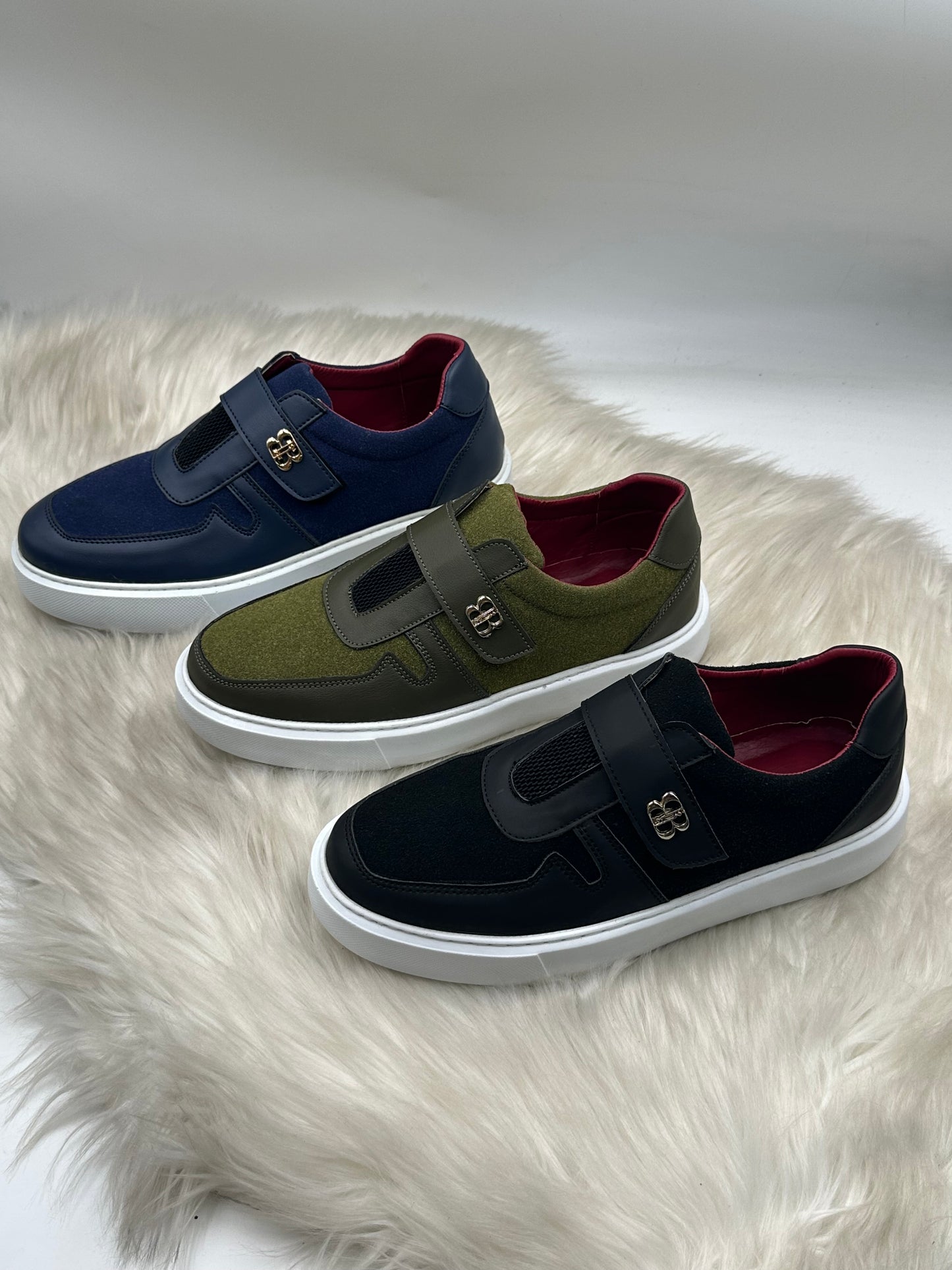 Sneakers Homme Cuir & Suède à Velcro