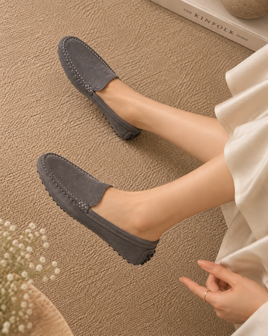 Sienna : mocassin Femme - Daim Gris