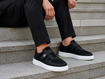 Sneakers Homme Cuir & Suède à Velcro