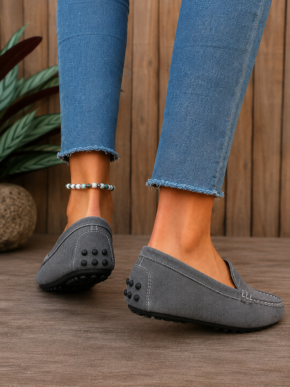 Sienna : mocassin Femme - Daim Gris